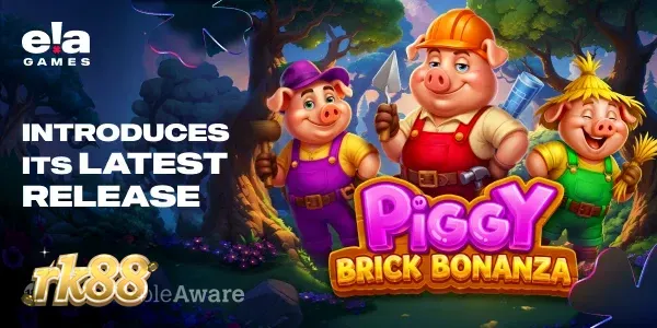 Tampilan visual permainan slot Piggy Brick Bonanza dengan tema konstruksi piggy.
